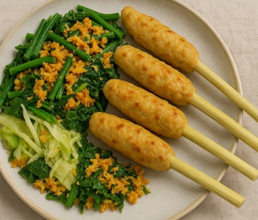 Sate Lilit Ayam + Urap Sayur