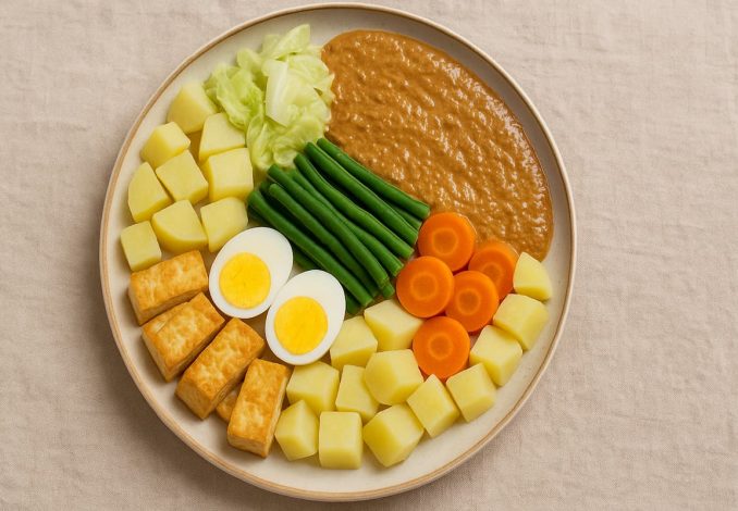 Gado-gado Tanpa Kerupuk dan Tanpa Gula di Saus Kacang