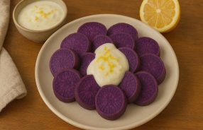 Ubi Ungu Kukus + Saus Yogurt Lemon