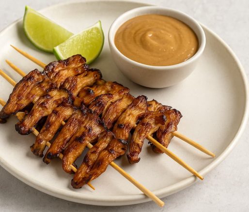 Sate Jamur Tiram Saus Kacang
