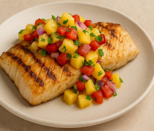 Daging Ikan Panggang dengan Salsa Nanas