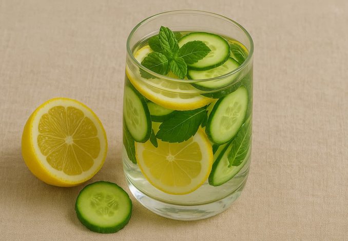 Infused Water Lemon, Ketimun & Daun Mint