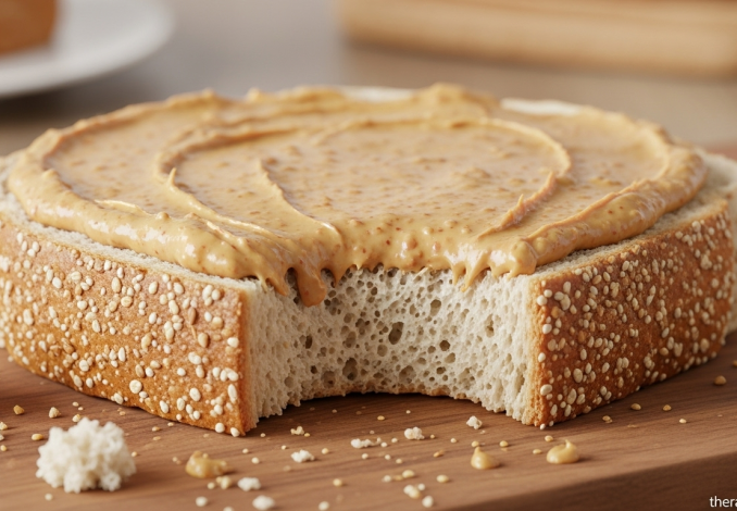 Roti gandum isi selai kacang