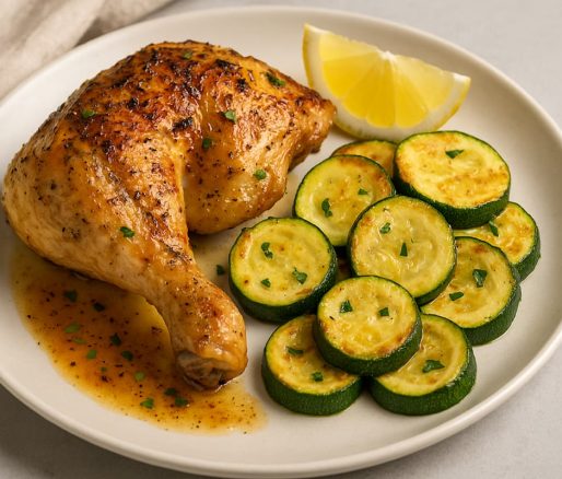 Ayam Panggang Lemon dengan Zucchini