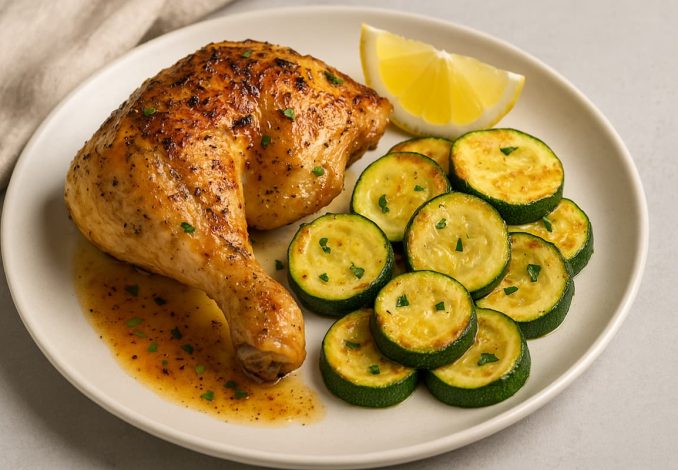 Ayam Panggang Lemon dengan Zucchini