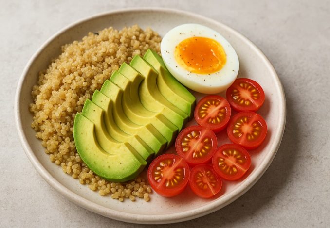 Quinoa Bowl dengan Alpukat & Telur Rebus