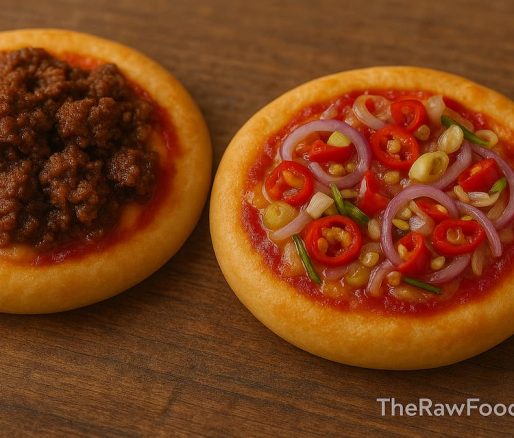 Pizza mini dengan topping unik (rendang, sambal matah)