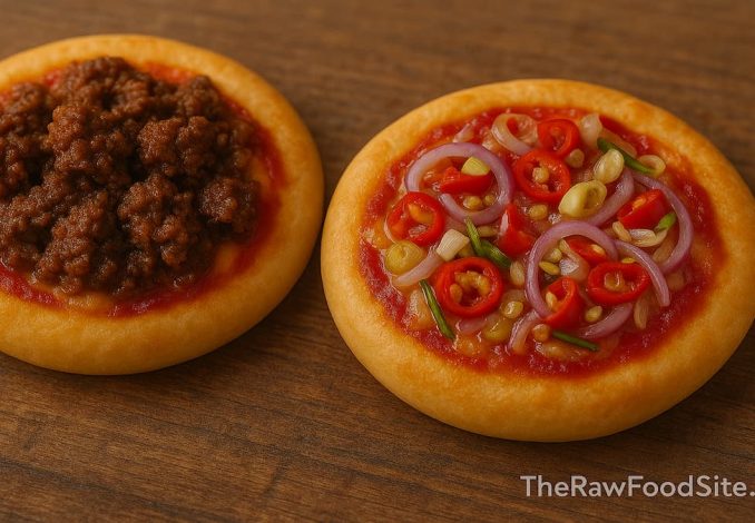 Pizza mini dengan topping unik (rendang, sambal matah)
